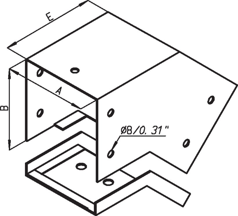 45° elbow internal access 45° elbow internal access