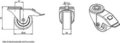 Single swivel caster, load capacity 150 kg