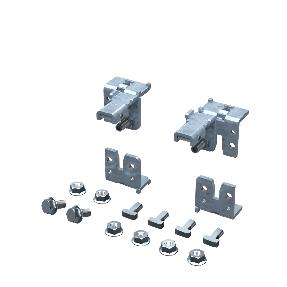 Mounting bracket set for mounting plates type 0348